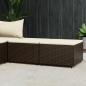 Preview: ARDEBO.de - Gartenhocker mit Kissen 2 Stk. Braun Poly Rattan