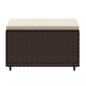 Preview: Gartenhocker mit Kissen 2 Stk. Braun Poly Rattan