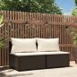 Preview: ARDEBO.de - Garten-Mittelsofas mit Kissen 2 Stk. Braun Poly Rattan