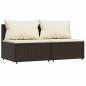 Preview: Garten-Mittelsofas mit Kissen 2 Stk. Braun Poly Rattan