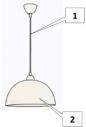 Preview: Fabas Luce Nice Pendelleuchte, 60W, E27, weiß (2908-45-102)