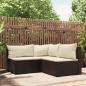 Preview: ARDEBO.de - 3-tlg. Garten-Lounge-Set mit Kissen Braun Poly Rattan