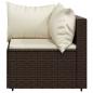 Preview: 3-tlg. Garten-Lounge-Set mit Kissen Braun Poly Rattan