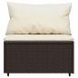 Preview: 3-tlg. Garten-Lounge-Set mit Kissen Braun Poly Rattan