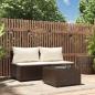 Preview: ARDEBO.de - 3-tlg. Garten-Lounge-Set mit Kissen Braun Poly Rattan