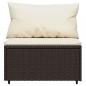 Preview: 3-tlg. Garten-Lounge-Set mit Kissen Braun Poly Rattan