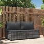 Preview: ARDEBO.de - Garten-Mittelsofas mit Kissen 2 Stk. Grau Poly Rattan