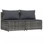 Preview: Garten-Mittelsofas mit Kissen 2 Stk. Grau Poly Rattan