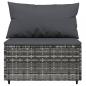 Preview: Garten-Mittelsofas mit Kissen 2 Stk. Grau Poly Rattan