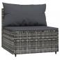 Preview: 4-tlg. Garten-Lounge-Set mit Kissen Grau Poly Rattan