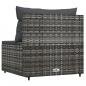 Preview: Garten-Mittelsofa mit Kissen Grau Poly Rattan