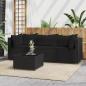 Preview: ARDEBO.de - 4-tlg. Garten-Lounge-Set mit Kissen Schwarz Poly Rattan