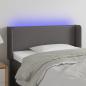 Preview: ARDEBO.de - LED Kopfteil Grau 93x16x78/88 cm Kunstleder