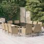 Preview: ARDEBO.de - 11-tlg. Garten-Essgruppe Poly Rattan Beige