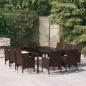 Preview: ARDEBO.de - 11-tlg. Garten-Essgruppe Poly Rattan Braun