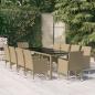 Preview: ARDEBO.de - 11-tlg. Garten-Essgruppe Poly Rattan Beige