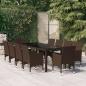 Preview: ARDEBO.de - 11-tlg. Garten-Essgruppe Poly Rattan Braun