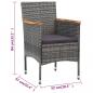 Preview: 11-tlg. Garten-Essgruppe Poly Rattan Grau