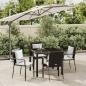 Preview: ARDEBO.de - 5-tlg. Garten-Essgruppe mit Kissen Schwarz Poly Rattan