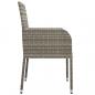 Preview: 5-tlg. Garten-Essgruppe mit Kissen Grau Poly Rattan