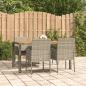 Preview: ARDEBO.de - 5-tlg. Garten-Essgruppe mit Kissen Grau Poly Rattan