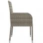 Preview: 9-tlg. Garten-Essgruppe mit Kissen Grau Poly Rattan