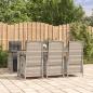 Preview: ARDEBO.de - 7-tlg. Garten-Essgruppe mit Kissen Grau Poly Rattan