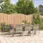 Preview: ARDEBO.de - 9-tlg. Garten-Essgruppe mit Kissen Grau Poly Rattan