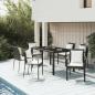 Preview: ARDEBO.de - 7-tlg. Garten-Essgruppe mit Kissen Schwarz Poly Rattan