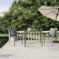 Preview: ARDEBO.de - 3-tlg. Garten-Essgruppe mit Kissen Grau Poly Rattan