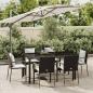 Preview: ARDEBO.de - 7-tlg. Garten-Essgruppe mit Kissen Schwarz Poly Rattan