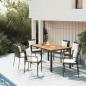 Preview: ARDEBO.de - 5-tlg. Garten-Essgruppe mit Kissen Schwarz Poly Rattan