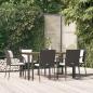 Preview: ARDEBO.de - 7-tlg. Garten-Essgruppe mit Kissen Schwarz Poly Rattan