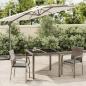 Preview: ARDEBO.de - 3-tlg. Garten-Essgruppe mit Kissen Grau Poly Rattan