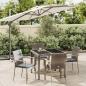 Preview: ARDEBO.de - 5-tlg. Garten-Essgruppe mit Kissen Grau Poly Rattan