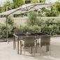 Preview: ARDEBO.de - 5-tlg. Garten-Essgruppe mit Kissen Grau Poly Rattan