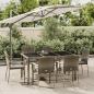 Preview: ARDEBO.de - 7-tlg. Garten-Essgruppe mit Kissen Grau Poly Rattan