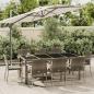 Preview: ARDEBO.de - 9-tlg. Garten-Essgruppe mit Kissen Grau Poly Rattan