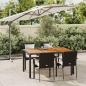 Preview: ARDEBO.de - 5-tlg. Garten-Essgruppe mit Kissen Schwarz Poly Rattan