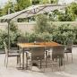 Preview: ARDEBO.de - 7-tlg. Garten-Essgruppe mit Kissen Grau Poly Rattan