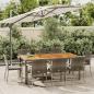 Preview: ARDEBO.de - 9-tlg. Garten-Essgruppe mit Kissen Grau Poly Rattan