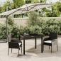 Preview: ARDEBO.de - 3-tlg. Garten-Essgruppe mit Kissen Schwarz Poly Rattan