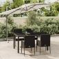 Preview: ARDEBO.de - 5-tlg. Garten-Essgruppe mit Kissen Schwarz Poly Rattan