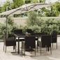 Preview: ARDEBO.de - 7-tlg. Garten-Essgruppe mit Kissen Schwarz Poly Rattan