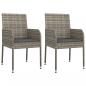 Preview: 3-tlg. Garten-Essgruppe mit Kissen Grau Poly Rattan