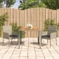 Preview: ARDEBO.de - 3-tlg. Garten-Essgruppe mit Kissen Grau Poly Rattan