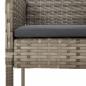 Preview: 3-tlg. Garten-Essgruppe mit Kissen Grau Poly Rattan