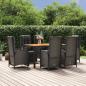 Preview: ARDEBO.de - 7-tlg. Garten-Essgruppe mit Kissen Schwarz Poly Rattan