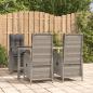 Preview: ARDEBO.de - 5-tlg. Garten-Essgruppe mit Kissen Grau Poly Rattan