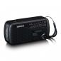 Preview: Portable wind-up emergency radio flashlight and power bank in one - Black